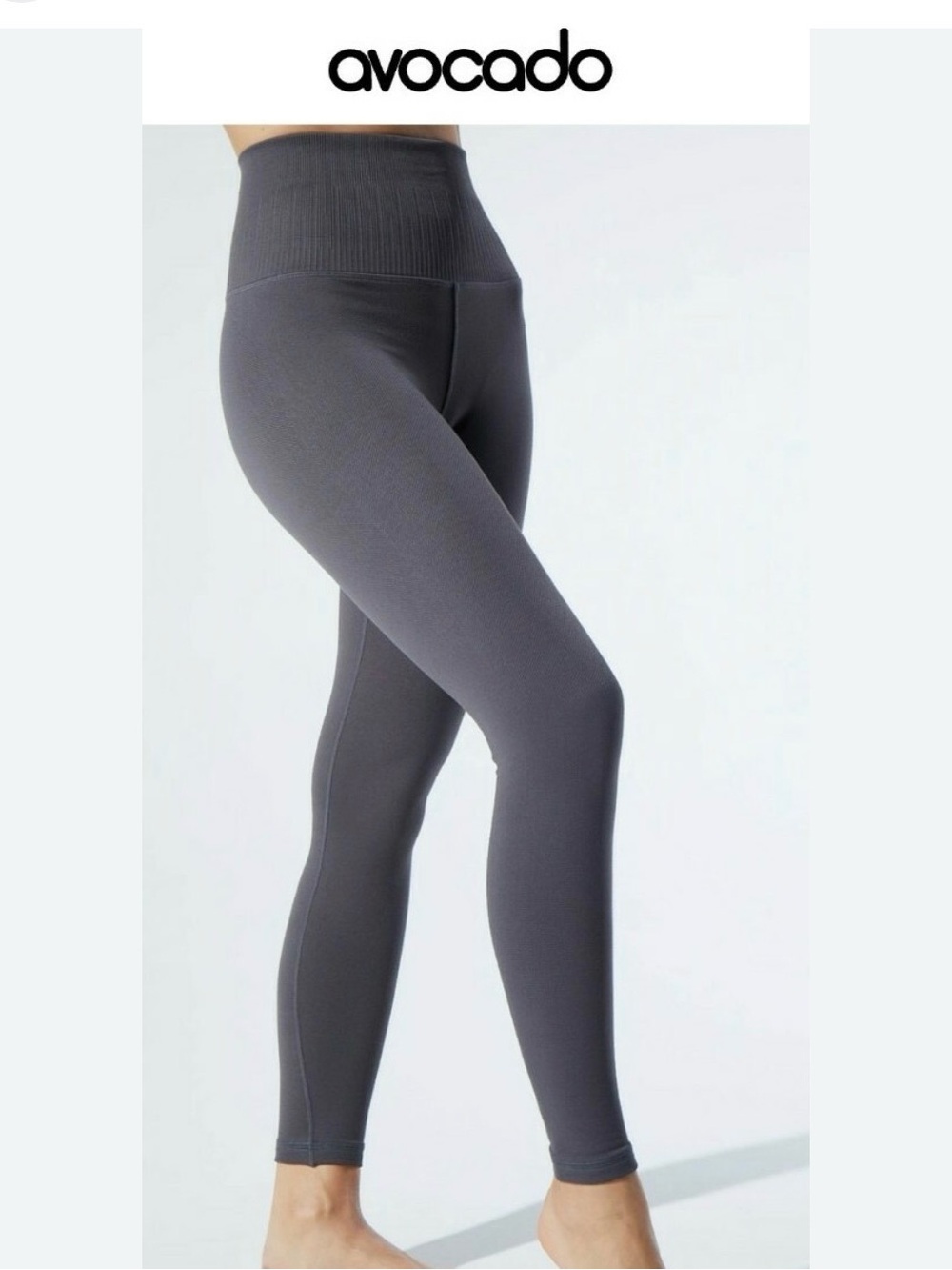 avocado Seamless High-Waist Leggings in Charcoal Grey, Women’s Medium/Large
